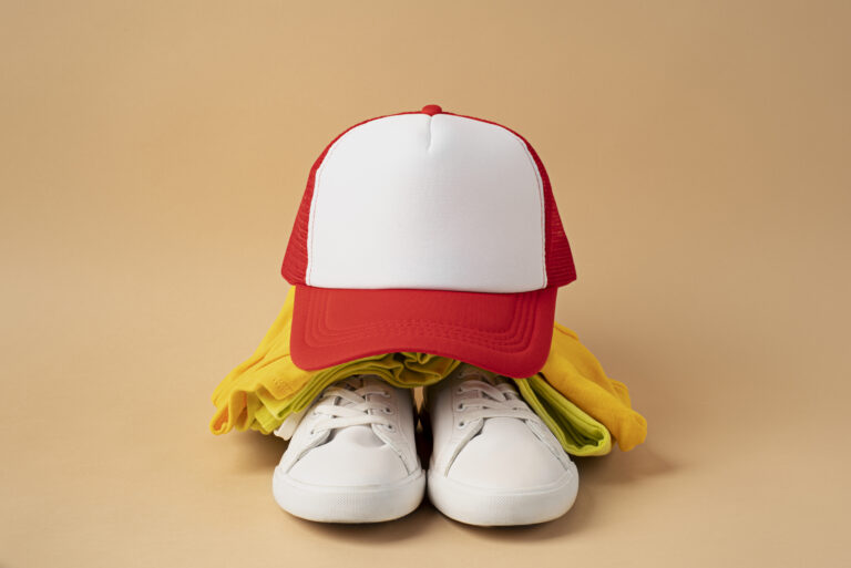 view-trucker-hat-with-clothes-sneaker